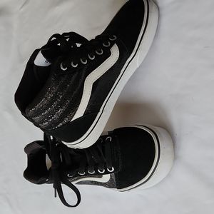 Vans Sparkly High Tops, Black, 6
